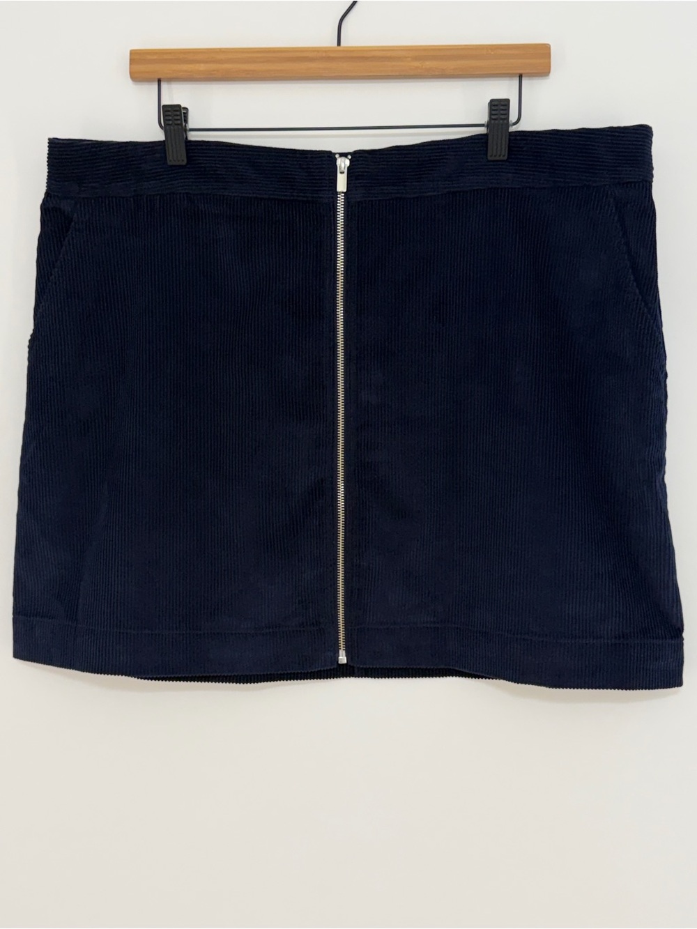 Gap Women’s Corduroy Zip-Front Mini Skirt Navy Blue Size 20
